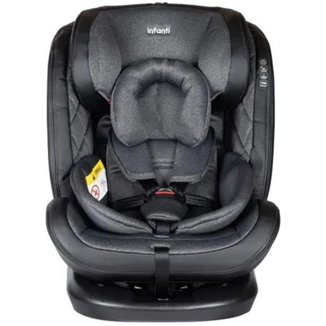 Butaca Auto Infanti I-Giro 360 C/Alarma Isofix-Top Tether - Apto Cinturon Hasta 12 Años Gris Oscuro