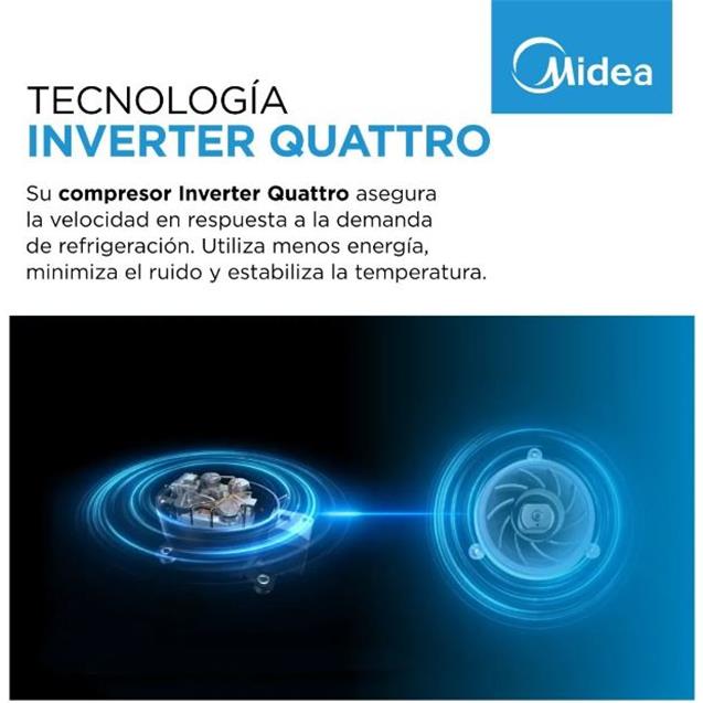 Heladera Midea No Frost Inverter 300lts Silver (MDRB424FGE46AW)