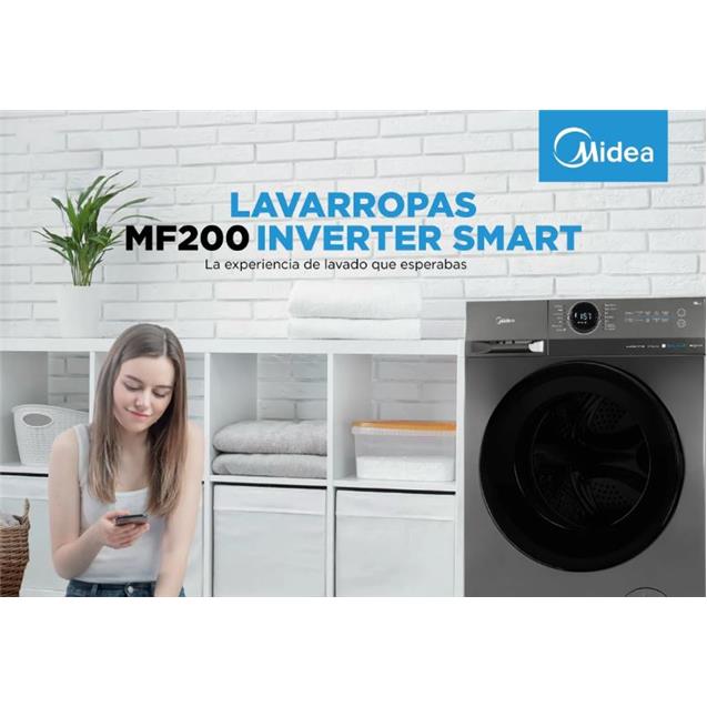 Lavasecarropas Midea 11.5kg Smart Inveter Titanium (MF200W115WB)
