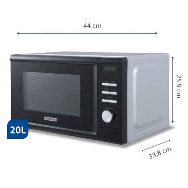 Microondas Tramontina Glass Cook Digital 20 Lts Negro (PIH049516)
