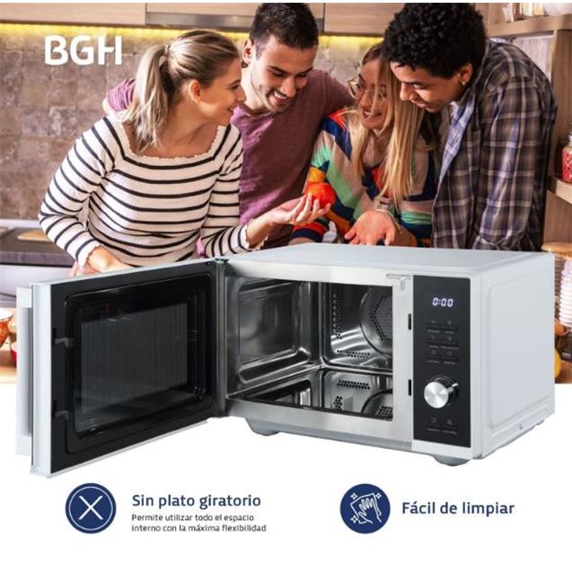Microondas C/Airfryer Grill Bgh Flat Cook 25 Lts Blanco (B325DFB24)