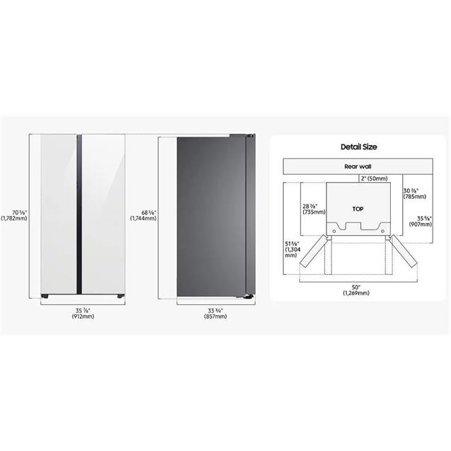 Heladera Samsung Side By Side Bespoke 654lts Navy (RS23CB760A41)