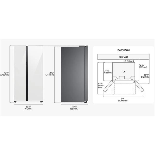 Heladera Samsung Sbs Bespoke 654lts Mixed White-Navy (RS23CB760A7N)