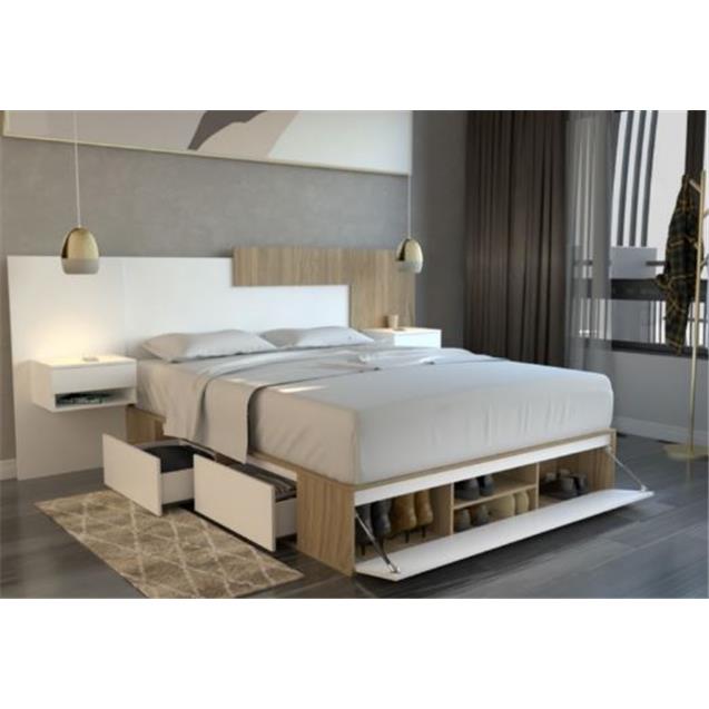 Box De Cama Tables Cajonera Zapatero 160 Olmo Con Everest (6443)
