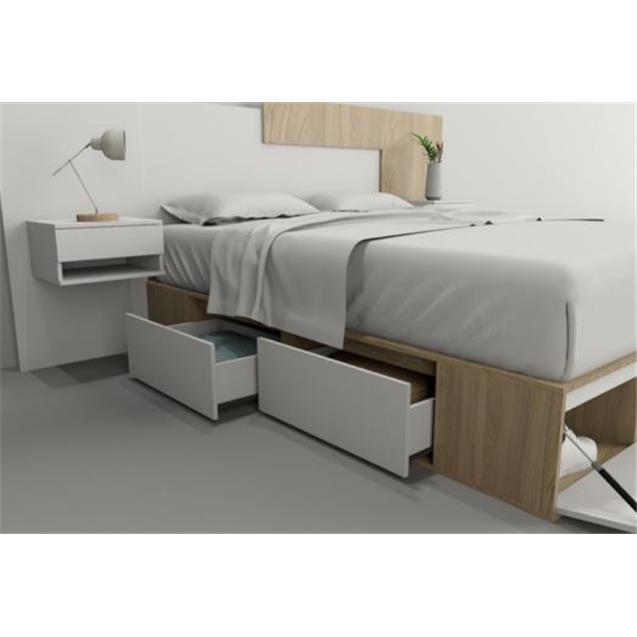 Box De Cama Tables Cajonera Zapatero 160 Olmo Con Everest (6443)
