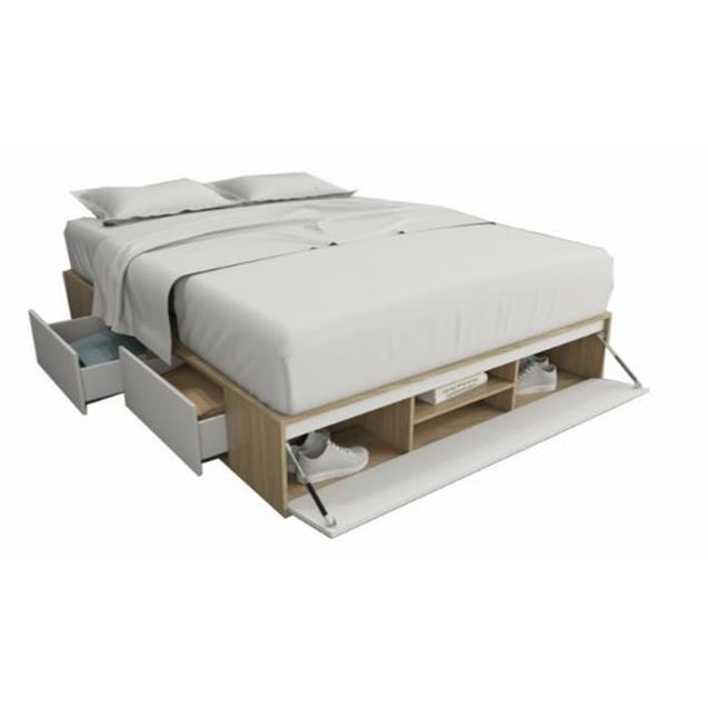 Box De Cama Tables Cajonera Zapatero 160 Olmo Con Everest (6443)