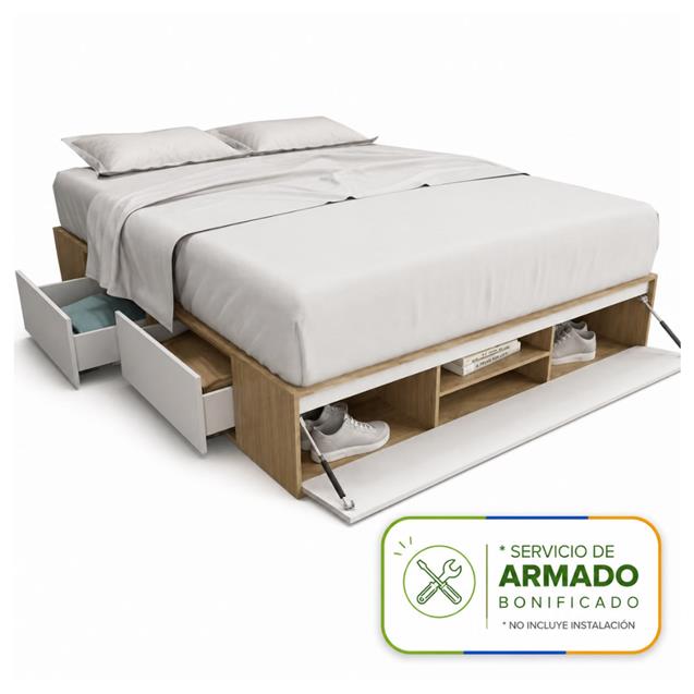 Box De Cama Tables Cajonera Zapatero 160 Olmo Con Everest (6443)