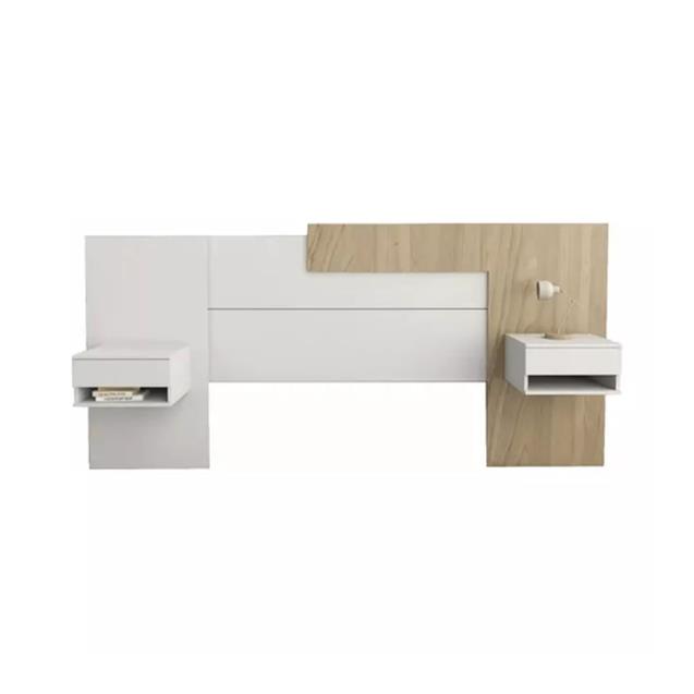 Respaldo Tables Big Minimal C/Mesa De Luz Flotantes Para Box De 1,40m Y 1,60m Olmo / Everest (6446)