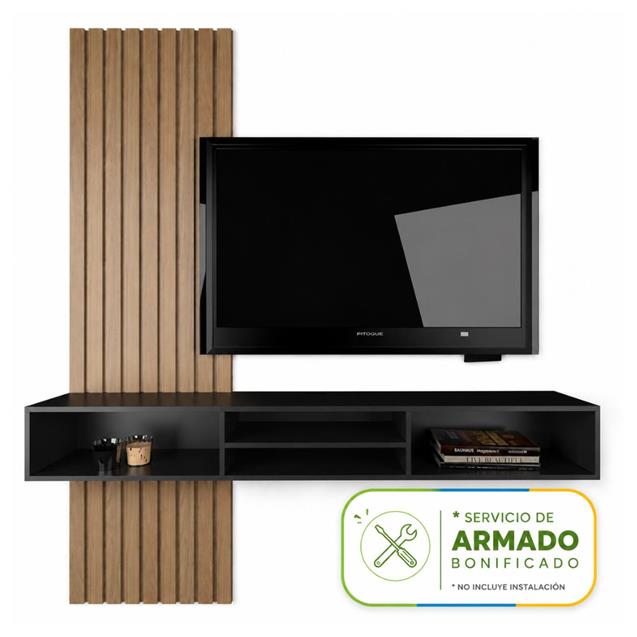 Rack Tv Tables  P/Colgar 180 Cm Olmo/F.Negro (1407)