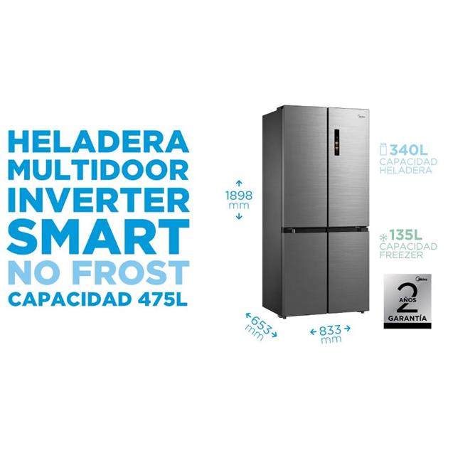 Heladera Midea Inverter Multidoor 475 Lts (MDRM691FGF46AD)
