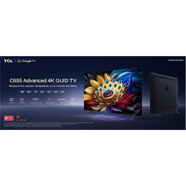 Smart Tv TCL 65" Google Tv Qled Pro Uhd (65C655A-F)