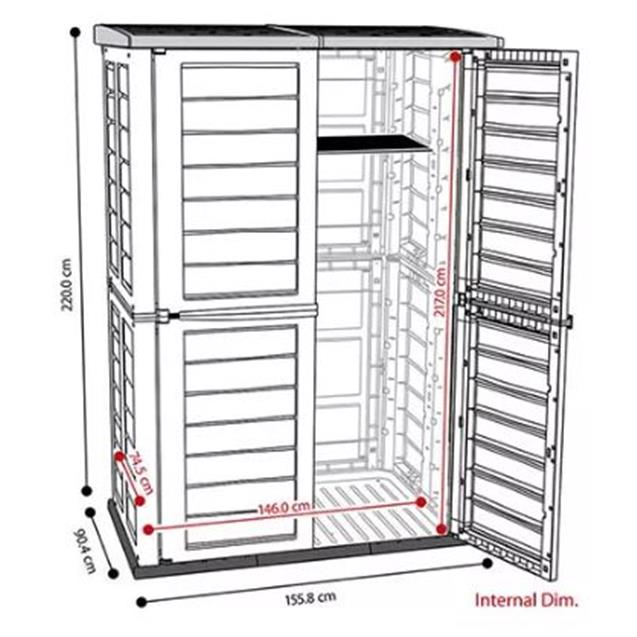 Depósito De Jardín Rimax Plástico Alto 2 Puertas (21291)