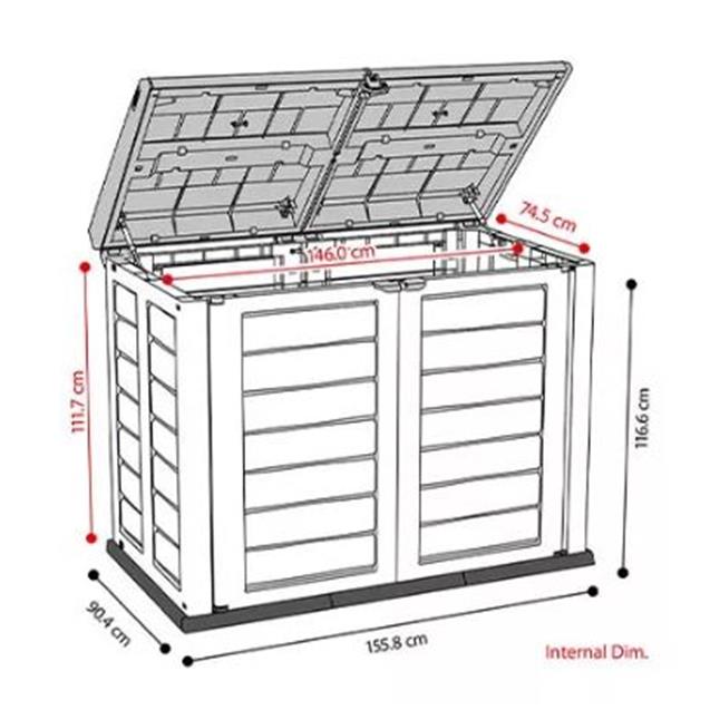 Depósito De Jardín Rimax Plástico Bajo 2 Puertas (21292)