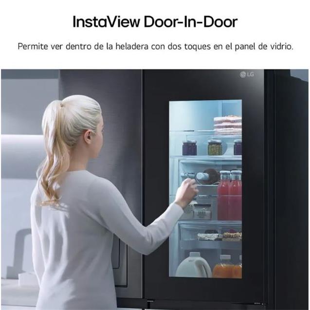 Heladera LG Inverter 718 Lts  Frenchdoor Instaview Smart Black (GS77SXTC)
