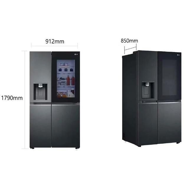 Heladera LG Inverter 718 Lts  Frenchdoor Instaview Smart Black (GS77SXTC)