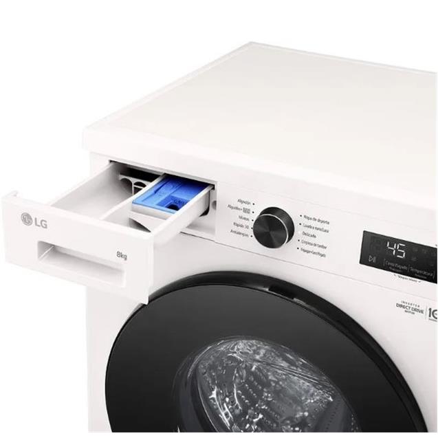 Lavarropas LG Inverter Direct Drive C/F 8kg 1200 Rpm Blanco (WM80GW)