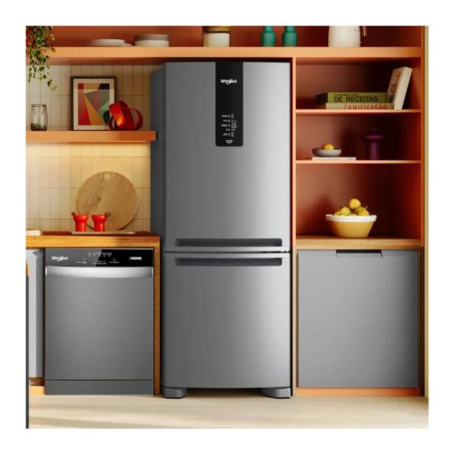 Heladera Whirlpool 449lts Inverter No Frost Platinum (WRE57CK)