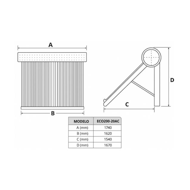 Termotanque E-Cologica Solar Atmosférico (ECO200-20AC)