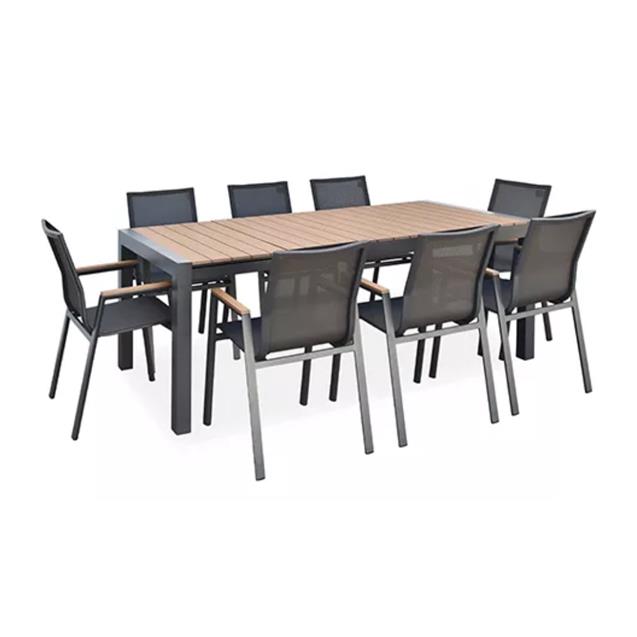 Juego De Jardín Utile 9 Piezas Aluminio Y Madera Apolo (21713)