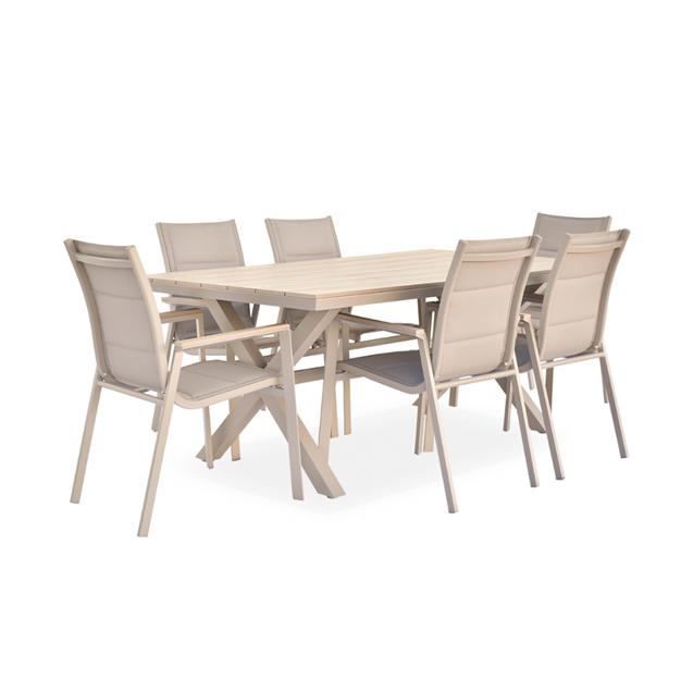 Juego De Jardín Utile 7 Piezas Aluminio Y Madera Perseo (21705)