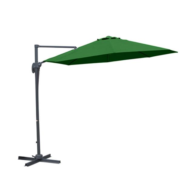 Sombrilla Parasol Utile Lateral 3 Mt Caño Aluminio Poliéster Verde Con Base De Hierro (GB 1884 VERDE)