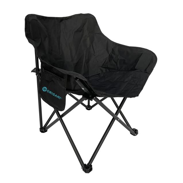 Silla Camping Origami Plegable Tranca Style Negra Acero