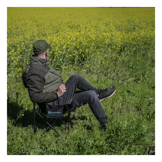 Silla Camping Origami Plegable Tranca Style Negra Acero