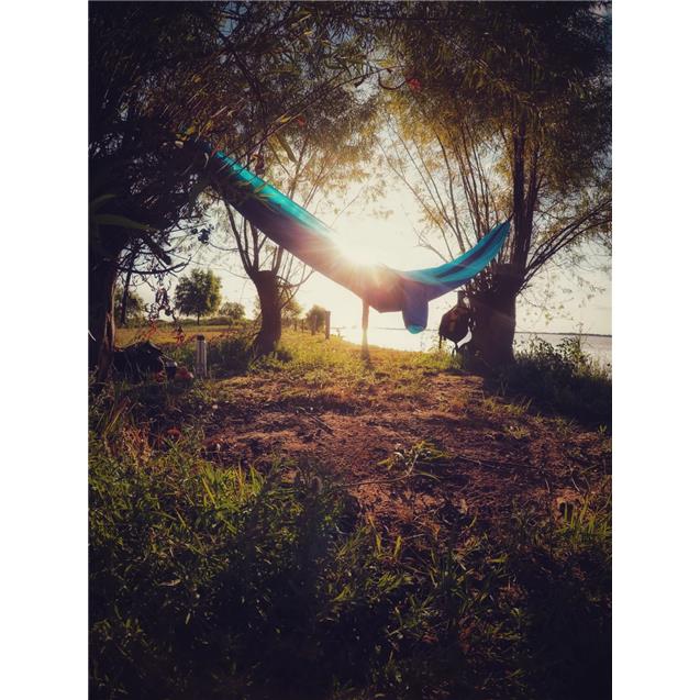 Hamaca Camping Origami Ultraligth Pocket Celeste/Azul