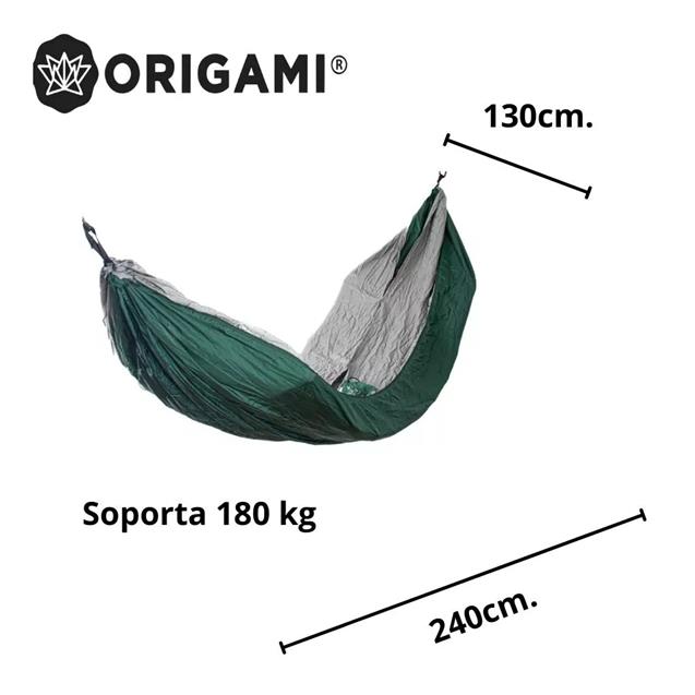 Hamaca Camping Origami Ultraligth Pocket Verde/Gris