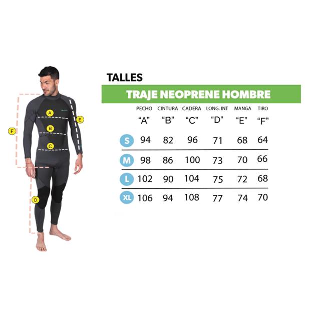 Traje Neoprene Origami Largo Hombre 3/2 Mm Ultra Streach Talle M