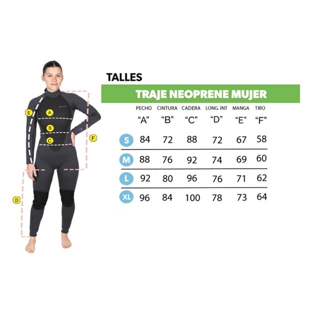 Traje Neoprene Origami Largo Mujer  3/2 Mm Ultra Streach Talle M