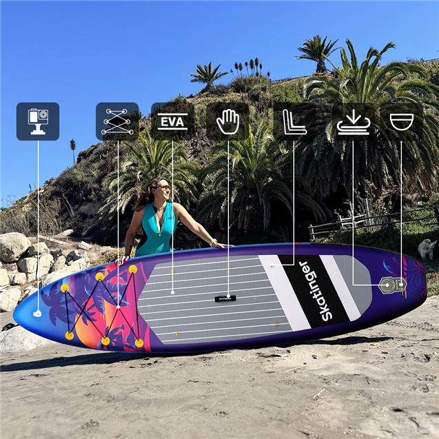 Tabla Stand Up Origami Sunset 335x83x15 Cm Hasta 150 Kg Quilla Us Box - Bolso C/Accesorios