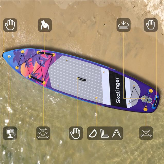 Tabla Stand Up Origami Sunset 335x83x15 Cm Hasta 150 Kg Quilla Us Box - Bolso C/Accesorios