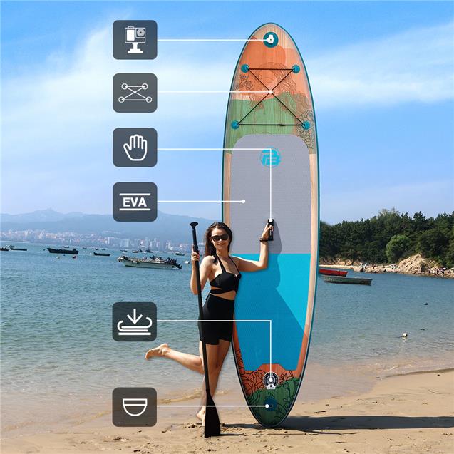 Tabla Stand Up Origami Sylvie 307X81X15 Cm Hasta 120 Kg Quilla Encastre - Bolso C/Accesorios