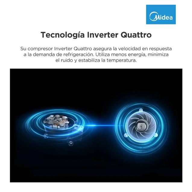 Heladera Midea Top Mount No Frost Inverter con freezer 412L Blanco (MDRT580)