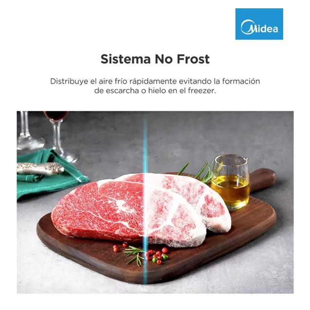 Heladera Midea Top Mount No Frost Inverter con freezer 412L Blanco (MDRT580)