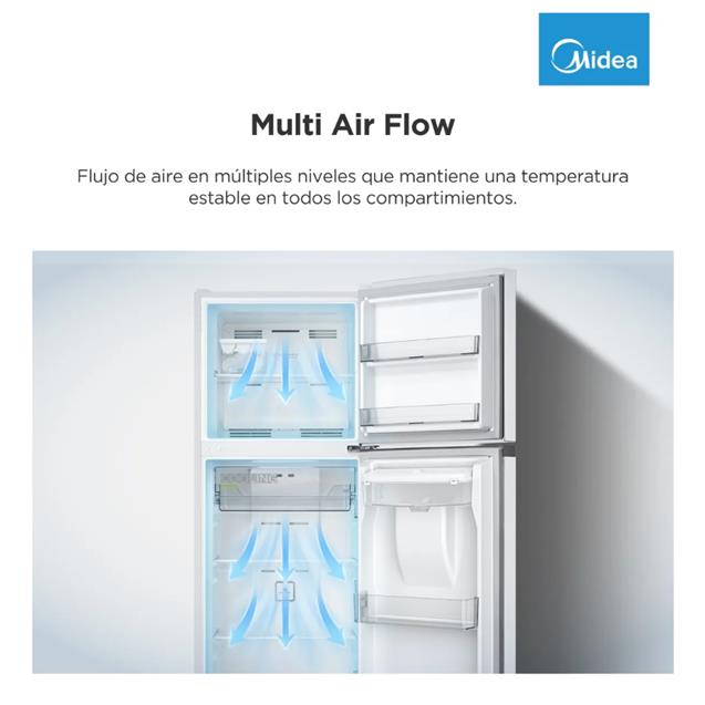 Heladera Midea Top Mount No Frost Inverter con freezer 412L Blanco (MDRT580)