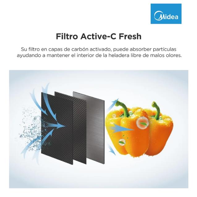 Heladera Midea Top Mount No Frost Inverter con freezer 412L Blanco (MDRT580)