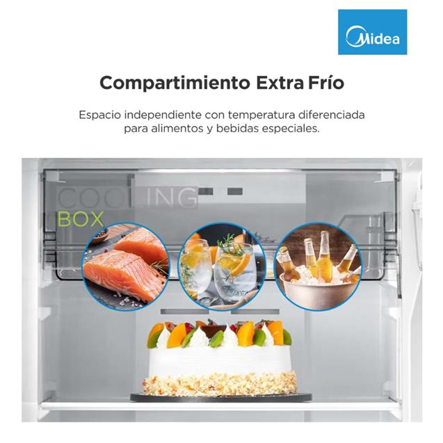 Heladera Midea Top Mount No Frost Inverter con freezer 412L Blanco (MDRT580)