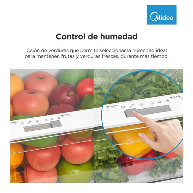 Heladera Midea Top Mount No Frost Inverter con freezer 412L Blanco (MDRT580)