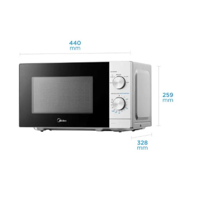 Microondas Midea 20 Lts Mecánico Blanco (MWMN120WAR1)