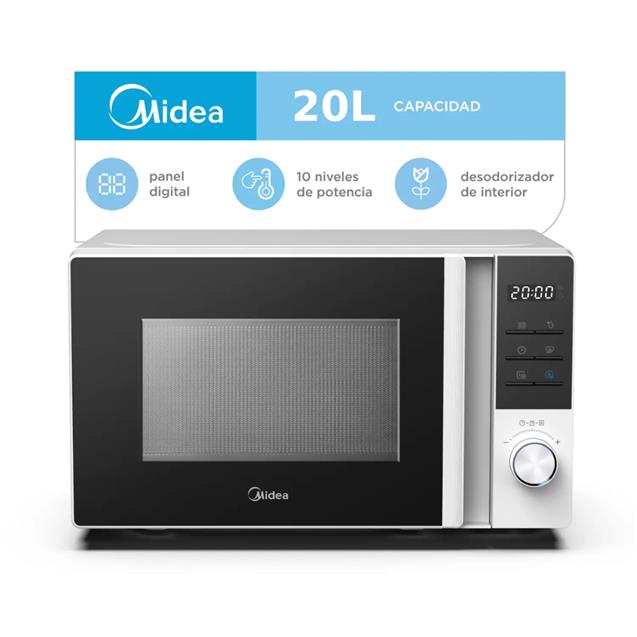 Microondas Midea 20 Lts Digital Blanco (MWDN120WAR1)