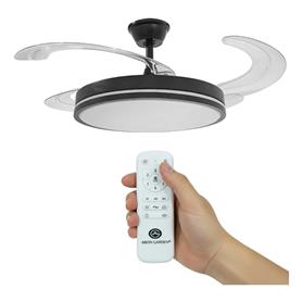 Ventilador De Techo Abon Garden Zentra Retráctil Negro C/ Aspas Transparentes (AGZ42300NE)