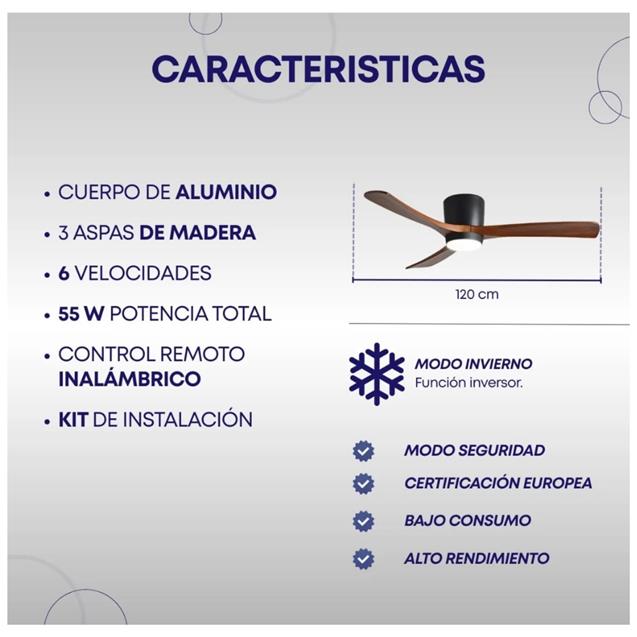 Ventilador De Techo Abon Garden Linea Zentra (AGZ 48 200 NE OS)