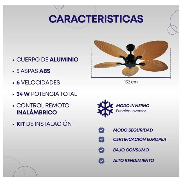 Ventilador De Techo Abon Garden Linea Zentra (AGZ 52 400 - NE CL)