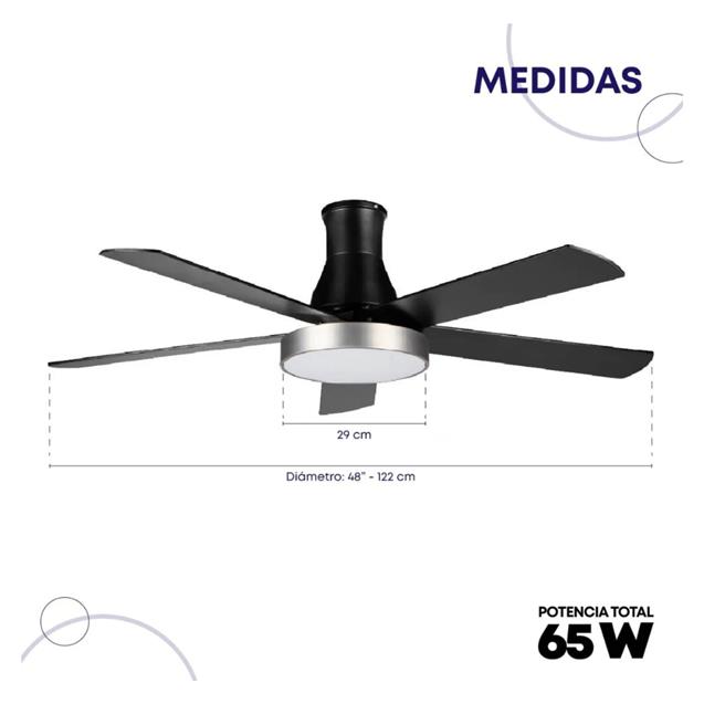 Ventilador De Techo Abon Garden Línea Zentra (AGZ 48 440 – NE)