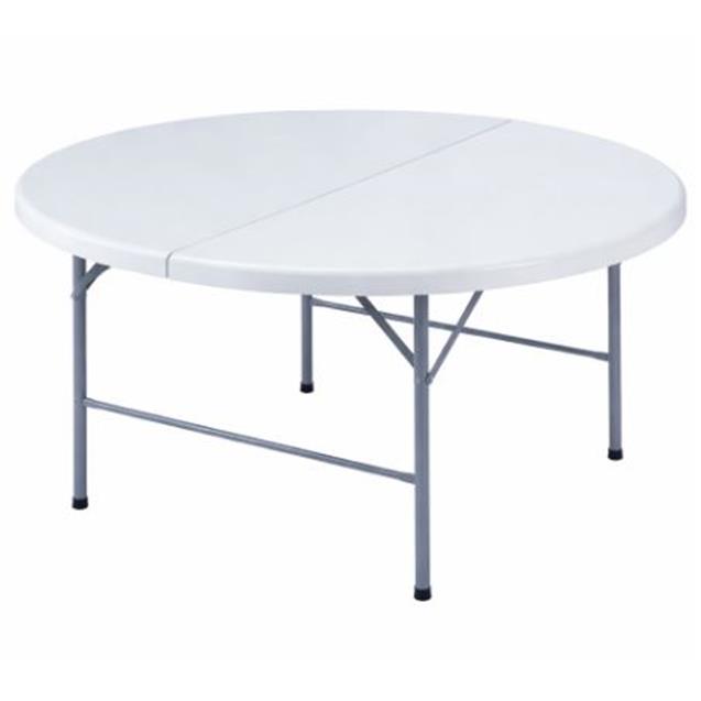 Mesa Redonda Portátil Crystal Rock Blanca 122x74 (5121201)