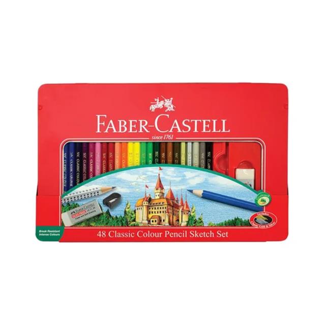 Lápices Color Faber Castell Lata, Largos x 48unidades (2153)