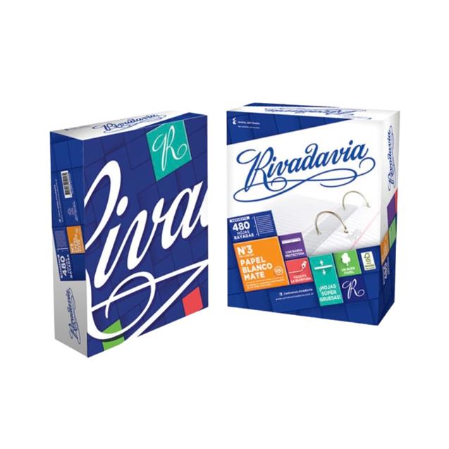 Repuesto Rivadavia Rayado c/Banda x 480 Hojas