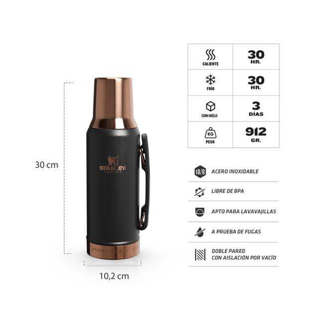 Termo Stanley Messi Goat Mate System Classic 1.2 Lts Black (10297-041)